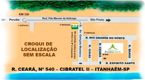 Croqui de localização do Villa dos Pinheiros